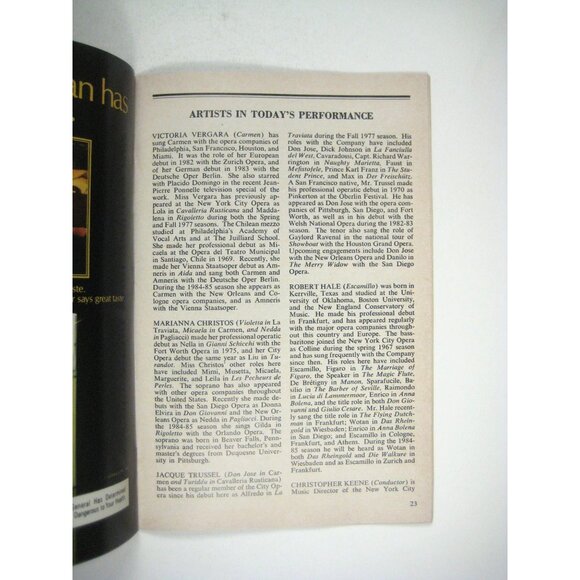Carmen 1984 New York City Opera 40th Birthday Season Program - Picture 4 of 5